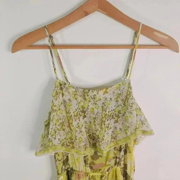 Joie Silk Yellow Floral Ruffled Dress Cottagecore Coquette Fairy Women's Size S - Picture 2 of 6
